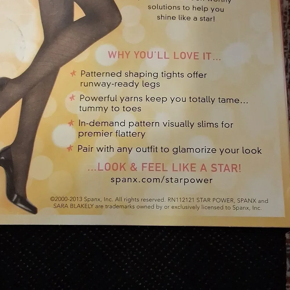 Star By Spanx Blackdrop Black Two Way Diagonal Center Stage Patterned Shaping Ti